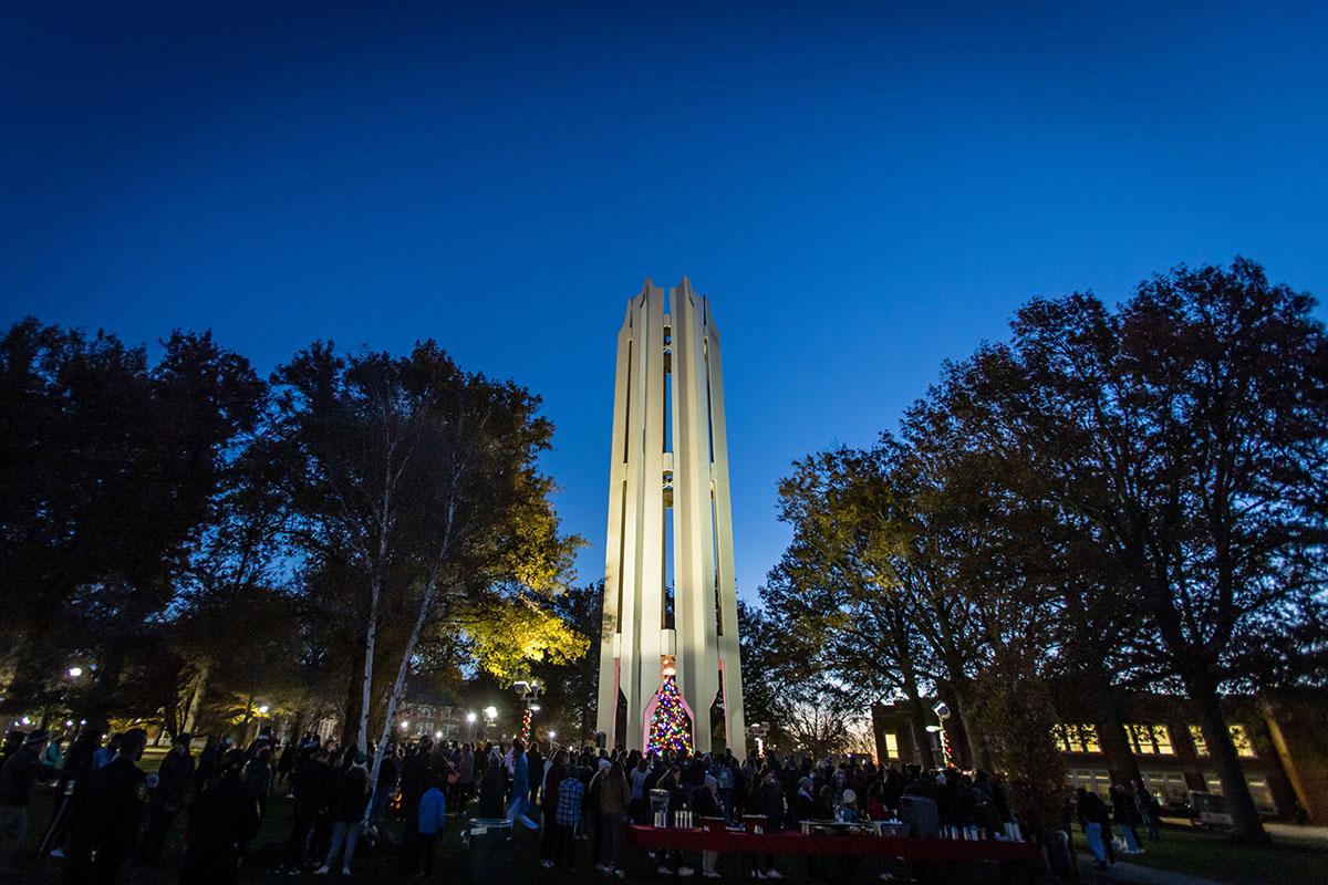 Northwest hosts an annual Holiday Tree Lighting ceremony at the Memorial Bell Tower.